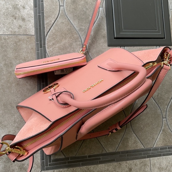 Michael Kors Avril Top Zip Satchel Shoulder Bag & Flat MF Phone Case Wallet - Picture 6 of 16